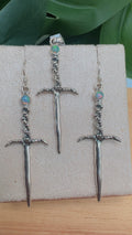 Snake Dagger Opal Set Sterling Silver 925